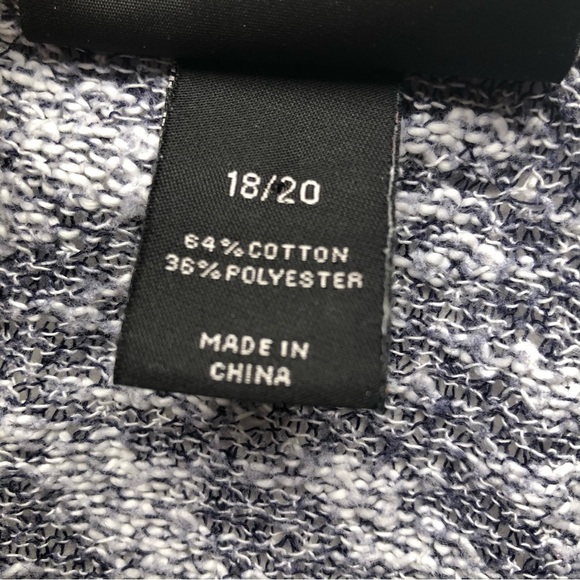 Lane Bryant Long Duster Sweater Open Front Loose Knit Cardigan Blue Marled - Picture 10 of 11